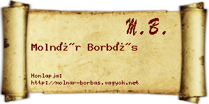 Molnár Borbás névjegykártya